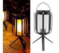 Depisuta Lanterne solaire suspendue à l'épreuve de la pluie, 3 modes de lumière, Lampe solaire alimentée avec trépied et crochet, Lanterne décorative extérieure pour Jardin Cour Arrière