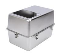 Depisuta Litter Litière de Chats en Acier Inoxydable Ci-Joint avec Couvercle, Bac à Litière Supérieure à Grande capacité avec Côtés Hauts, Anti-Fuite Non Collante, Non Odeur