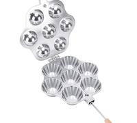 Depisuta Machine à Biscuits à Tartes Ouvertes, Moule à et Mini Muffins en Alliage D'aluminium Antiadhésif avec Poignées en Bois, Machine à Biscuits et Bonbons pour Cupcakes