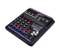 Depisuta Mélangeur 5 Canaux avec Alimentation 48 V et éclairage RVB | Console Professionnelle, 99 Effets pour karaoké, égaliseur 3 Bandes intégré, Streaming Bluetooth, Prise de Surveillance