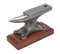 Depisuta Mini Enclume en Corne de 4,7", Base en Bois, Enclume en Acier moulé, Kit de Forge de Forgeron, Marteau à Bijoux et Ensemble de Blocs pour la Fabrication de Bijoux, Forgeage