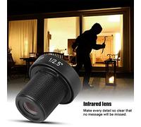 Depisuta Objectif CCTV IR HD 5MP 2,1 Mm, Objectif de Caméra de sécurité Grand Angle, Ouverture F 2.0, Champ 180°, Plastique Noir, 1