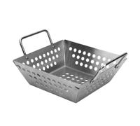Depisuta Panier à Légumes en Acier Inoxydable | Panier à Grillades 9x7x3.7 Pouces, avec Poignées Doubles Latérales, Cuiseur à Légumes pour Barbecue, pour Barbecues à Gaz,