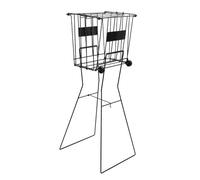 Depisuta Panier de Balles Tennis Portable avec Base Pliable Roues | Mécanisme de Pression, Conception à Roulettes, Cadre en Fer renforcé épais, pour L'entraînement et L'enseignement du Tennis