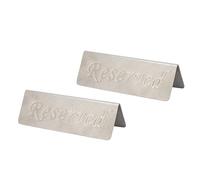 Depisuta Panneau de Table réservé en Métal élégant, Panneaux de Table Réservés Double Face en Acier Inoxydable pour Restaurants, Paquet de 2 Panneaux de pour Hôtel