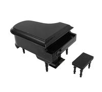 Depisuta Piano Miniature, Modèle de Piano en Bois de Poupée en Bois avec Tabouret pour Décoration Domestique, 14 X 11 X 13cm