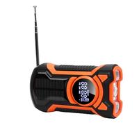 Depisuta Radio d'urgence à Manivelle, 5000 MAh USB à énergie Solaire NOAA AM FM Radio Météo avec Haut-Parleur Bluetooth 5.3, Lampe de Poche, SOS, Chargeur de Téléphone étanche IPX5