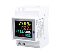 Depisuta Rail Din de Compteur D'énergie monophasé | Écran LCD Couleur, Moniteur de Consommation d'électricité, Voltmètre Ampèremètre Watt Kwh Compteur de Puissance de Fréquence