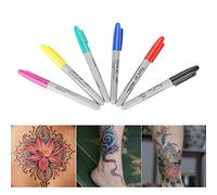 Depisuta Skin Marker Pen Set Ink Ink Inolesh Offre pour la Peau Accessoire de Maquillage Permanent, 6PCS PLASSE HANDE COLOR 6 Couleurs Différentes, Idéal pour les Tatoueurs et les Amateurs D'art
