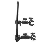 Depisuta Support de Guidon de Vélo, Perche à Selfie, Rotation à 360 °, Double Pince Réglable, Kit de Montage pour Caméra de Moto avec Perche à Selfie Télescopique Invisible de 46 Pouces