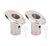Depisuta Support de mât de Drapeau encastré, Angle de 30 degrés, en Acier Inoxydable Marin, pour mâts de 20 mm, Cannes à pêche, Plats-Bords, pontons, pontons