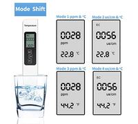 Depisuta TDS EC Meter Mesure TEMPERSEMENT Combo Digital Water Quality Metter pour Usage Domestique, Testeur d'eau Durable pour la Piscine D'aquariums, 6 X 1,2 X 0,55 Pouces