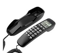 Depisuta Téléphone câblé pour L'hôtel Home Office avec écran LCD Multifonctionnel, Double Identifiant, 38 Définir des Souvenirs Entrants, Fonction de Rappel (Black)