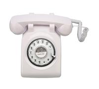 Depisuta Téléphone Fixe Rotary Retro, Téléphone Vintage Antique à L'ancienne Téléphone de Cadran Rotatif Rétro Téléphone Fixe, Téléphone Filaire pour Home Office Cafe Bar Star Hotel (White)
