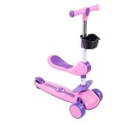 Depisuta Trottinette pour Enfants, Trottinette Pliante à 3 Roues éclairée par LED, Guidon à Hauteur Réglable, Conduite Assise ou Debout pour Les Enfants âgés de 2 à 8 Ans (Rose)