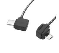 Depisuta Type-C Data Cable High Tensile Strength Tablet Contrôleur TRANSMISSION Ajustement pour Mini RC Drone, Black PVC Material