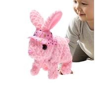 Déplacement d'un animal en peluche, animal en peluche de lapin réaliste | Cashmere Interactive Electronic Simulated Porter, jouet éducatif, marche et secouement les oreilles, jouet de remplissage de