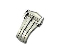 Déploiement de la montre de boucle boucle pliant 16 mm 18 mm 20 mm pour la bracelet en cuir Omega Bandle de caoutchouc 316L accessoires en argent noir en acier
