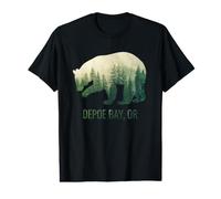 Depoe Bay Bear State of Oregon Pacific NW Wildlife T-Shirt Graphique avec Valeur