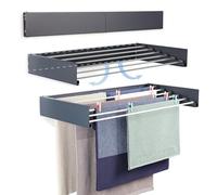 depogron Étendoir Mural 100 cm - Séchoir à Linge Pliable & Extensible - 6 Barres, 6 m de Surface de séchage - Jusqu’à 25 kg - Gain de Place pour intérieur & extérieur - Antracite