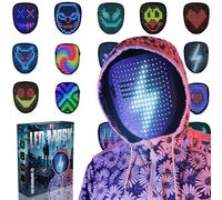 Depointer Life Masque LED avec détection de geste, masque lumineux à LED pour costume de cosplay, fête, bal masqué, masque lumineux pour Halloween