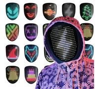 Depointer Life Masque LED avec reconnaissance de la musique et de geste, lumière LED, masque de transformation pour déguisement, cosplay, fête, mascarade