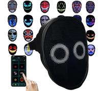 Depointer Life Masque LED rechargeable avec application Bluetooth contrôlée par application, masque brillant personnalisable, éclairage LED