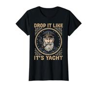 Déposez-Le comme s'il s'agissait d'un Capitaine de Yacht, d'un Marin Nautique T-Shirt Graphique avec Valeur, Femme, Noir, L