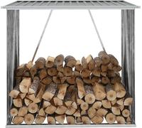 Dépôt de bois de chauffage Acier galvanisé 163 x 83 x 154 cm Gris