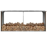 Dépôt de bois de chauffage Acier galvanisé 330 x 92 x 153 cm Marron
