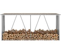 Dépôt de bois de chauffage Acier galvanisé 330x84x152 cm Marron