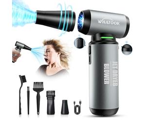 Dépoussiérants Puissants Électrique, 200000 TR/Min Soufflette Air Comprimé, Super Éolienne 3 Vitesses Mini Métallique Souffleur, pour Clavier, Nettoyage de PC, Nettoyage de la Maison