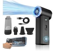 Dépoussiéreur à air comprimé 130 000 tr/min, contrôle de vitesse infini, 100 vitesses, 4 buses remplaçables, souffleur d'air portable, ventilateur turbo, sèche-voiture, outil de