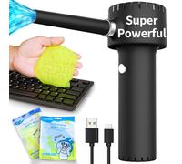 Dépoussiéreur à air sans fil, multi-usage électrique pour le nettoyage de clavier de PC, remplace les bombes de gaz comprimé, batterie rechargeable de 6000 mAh, puissante 40 000 tr/min, 12,6 W, charge rapide