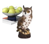 Depoy Hibou - Scarres Des Oiseaux Pour Les Jardins | Statues De Jardin | Sculpture De Chouette Réaliste | Action De Peur Des Animaux Avec Une Expression Sérieuse Pour Le Balcon Porche Porche Toit Étan