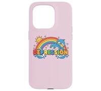 DÉPRESSION avec Arc-en-Ciel ET Dauphins Coque pour iPhone 15 Pro