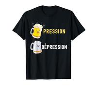 Dépression Pression Bière Homme Cadeau Apero Humour Binouze T-Shirt