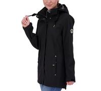 DEPROC-Active Damen Softshellmantel Kurzmantel mit Kapuze Gefüttert Softshelljacke Übergangsjacke #Ankerglutbrise Veste Softshell, Noir, 38 Femmes