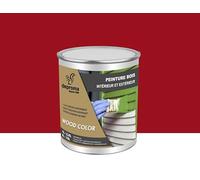 DEPROMA Peinture bois intérieur et extérieur SATIN - Qualité professionnelle (Rouge rubis - RAL 3003, 1 Litre)