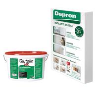 DEPRON Panneaux isolants 3 mm (125 × 80 cm) - Pack 40 m² + Colle Glutolin 8 kg | Isolation thermique et acoustique pour murs et plafonds