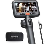 DEPSTECH Caméra Endoscopique Rotative de 6 mm avec Lumière, 1080p, Tête Mobile à 210°, Écran IPS 4,5