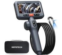 DEPSTECH Double Objectif 210° Camera Endoscopique, Endoscope HD 1080P de 4,3", Articulation Bidirectionnelle, Éclairage LED, Sonde Fine de 8 mm, Tube Flexible Étanche IP67 de 1,5 m pour Inspections