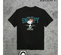 Depuis 1950 Snoopy Base Love Peanuts Snoopy Homme Manches Courtes Ample et Confortable Imprimé Dessin Animé Décontracté Sweat L,M,S,XL,XXLHalloweenPolyester