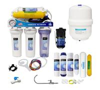 Depuragua - Osmoseur Inverse Moon 6 Étapes | Pompe de Surpression Osmose Inverse | Membrane 75 GPD 300 Litres/Jour | Reminéraliseur, Robinet Luxe, Acier Inoxydable