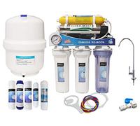 Depuragua - Osmoseur Inverse Moon 7 Étapes | Pompe de Surpression Osmose Inverse | Membrane 75 GPD 300 Litres/Jour | Filtre Ultraviolet 6 Watts | Reminéraliseur, Robinet Luxe, Acier Inoxydable