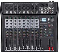 Depusheng DT8 Console de mixage professionnelle Sound Board Console Interface de système de bureau à 8 canaux Ordinateur USB numérique Entrée MP3 Alimentation fantôme 48V, Noir
