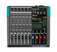 Depusheng PA6 table de mixage audio DJ professionnelle entrée 6 canaux intégrée 256 types d'effets DPS prise en charge alimentation fantôme 48V USB Bluetooth enregistrement sur ordinateur MP3