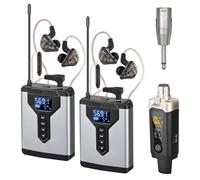 Depusheng T9-2 Système de surveillance intra-auriculaire sans fil avec clip émetteur sur le récepteur Couplage automatique Surveillance intra-auriculaire pour studio, guitare, DJ, spectacles en direct