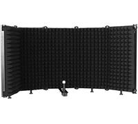Depusheng W89 Bouclier d'isolation de Microphone Pliable Enregistrement en Studio Diffusion en Direct Filtre Anti-Pop à 5 Panneaux Isolateur de Micro Haute densité réglable Noir