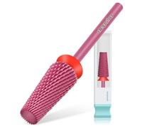 Depvko Forets à ongles 5 en 1, 3/32" embout ponceuse ongles carbure de tungstène, foret professionnel à rotation bidirectionnelle pour retirer le gel manucure pédicure (Classic 5 en 1 - Rouge, Fine-F)
